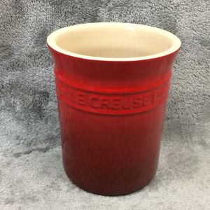 Le‎ Creuset Utensil Crock Red 6" Tall Red Orange Fade